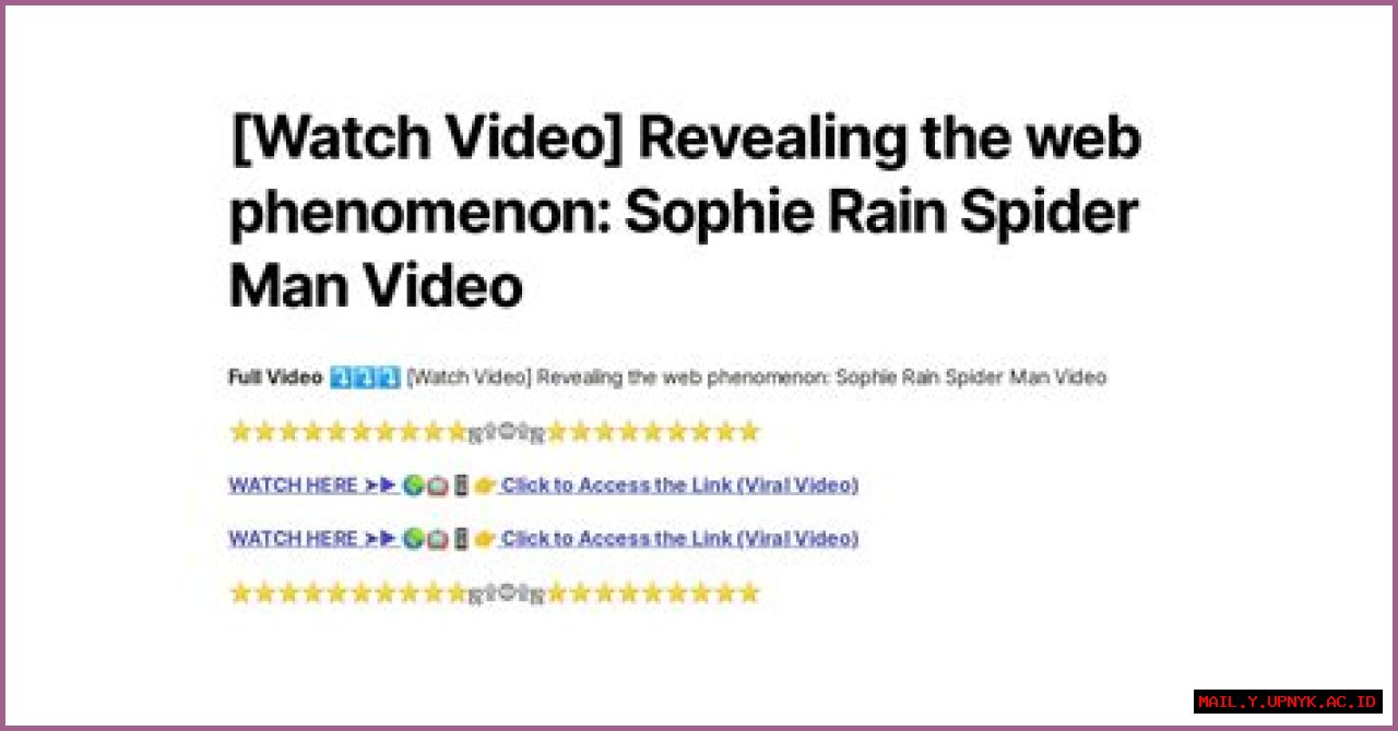 Astonishing Spiderman Video: Sophie Rain's Return In Part 2